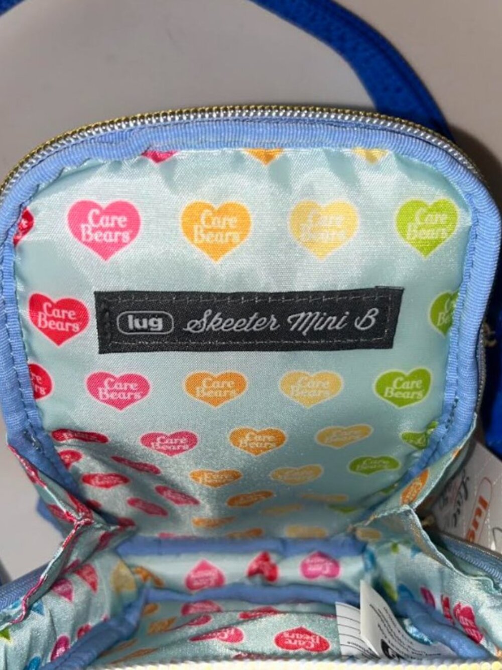 Lug Care Bears x Lug Skeeter Mini Bridge Crossbody Belt Bag Grumpy Bear Blue - Picture 10 of 12